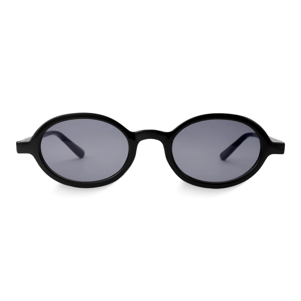 Óculos de Sol Oval Nice Preto Armação Preta UV400 Estilo Retro em Oferta na Shopee