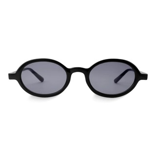 Óculos de Sol Oval Nice Preto Armação Preta UV400 Estilo Retro