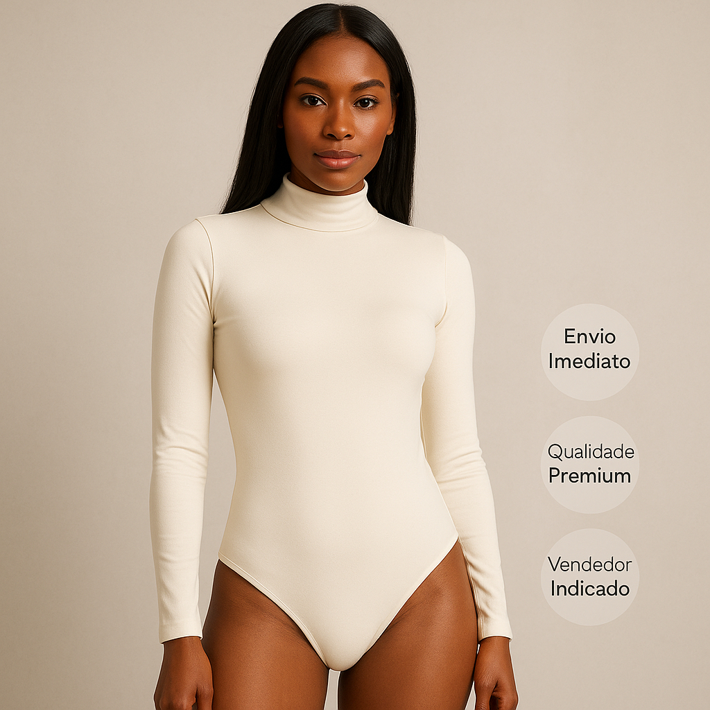 Body Gola Alta Feminino Manga Longa em Suplex Premium | Modelo Cacharrel, Segunda Pele Inverno em Oferta na Shopee