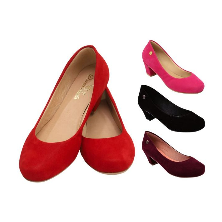 Scarpin Feminino Bico Redondo Nobuck Donna Santa Tamanhos Especiais em Oferta na Shopee