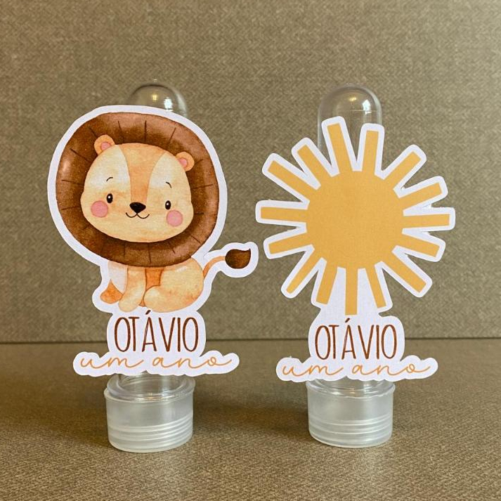 Aplique para tubete Leão Leãozinho Safari - kit festa - lembrancinha - aniversario - caixinhas personalizadas - tubete em Oferta na Shopee