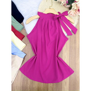 olinka blusa regata amarrar de crepinho 0225 em Oferta na Shopee