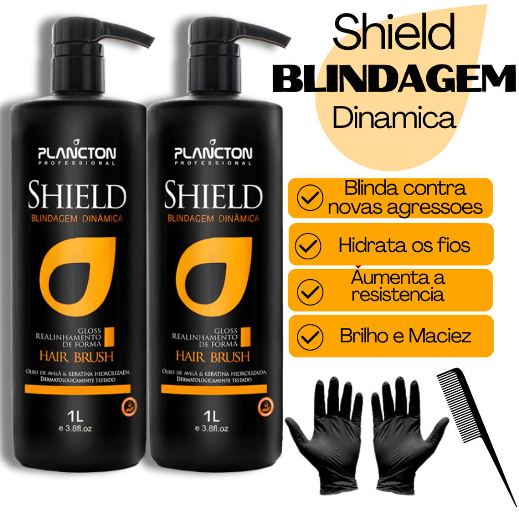 kit 2 Gloss Shield Blindagem Dinâmica Sem Formol - Plancton 1l