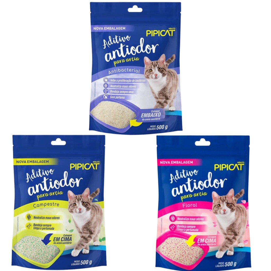 Areia Higiênica Pipicat 4kg  Odor Block Grãos finos sem fragrância Multicat em Oferta na Shopee