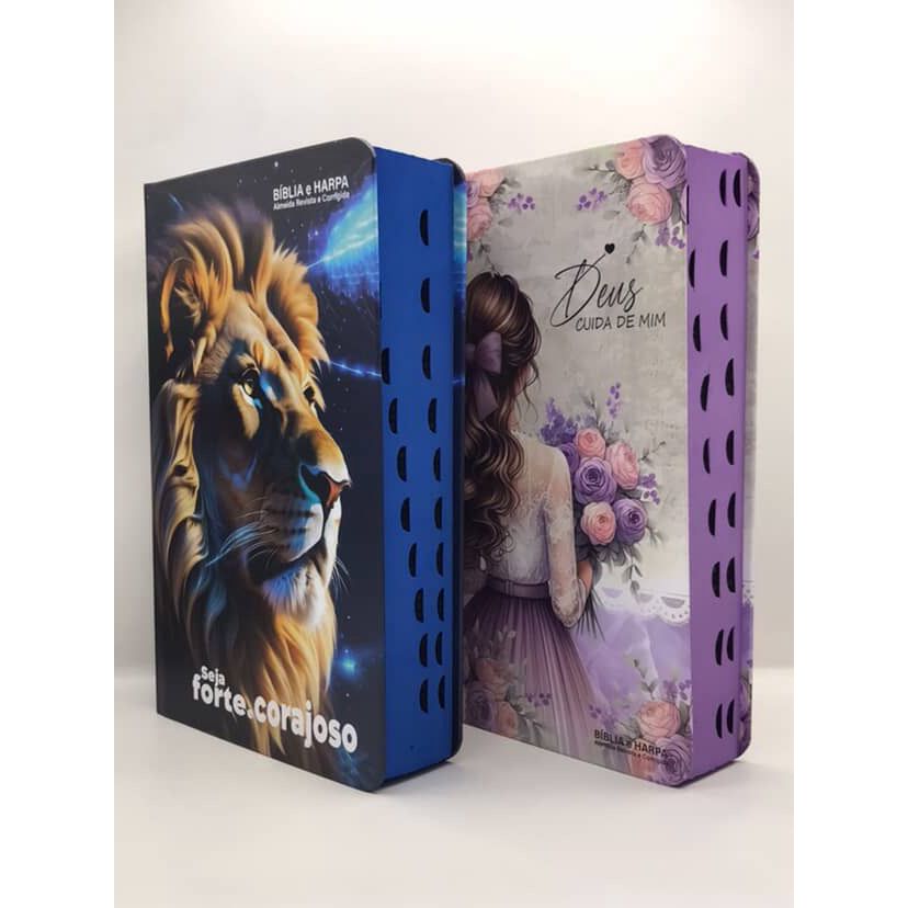 Kit 2 Bíblias  Sagrada Tamanho Grande Capa Dura Com Harpa Palavras de Jesus em Vermelho (Kit 63) em Oferta na Shopee