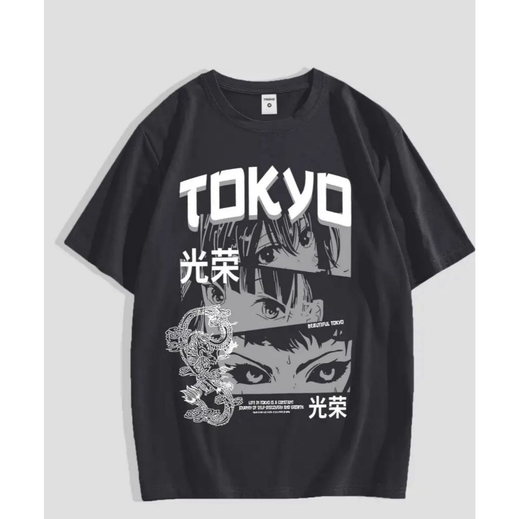 Camisa Blusa Estampada Masculina Anime Japão Tokyo Estilosa 100% Algodão Top Casual Verão