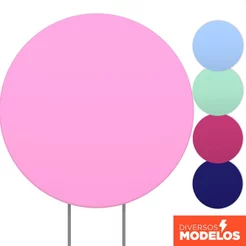 Capa Painel Redondo 1,50m Cores Lisas Tecido Sublimado Com Elástico Decorativo - Várias Cores