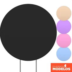 Painel Redondo Festa Liso Sublimado 1,50m Em Tecido Com Elástico Decoração Veste Fácil - Várias Cores