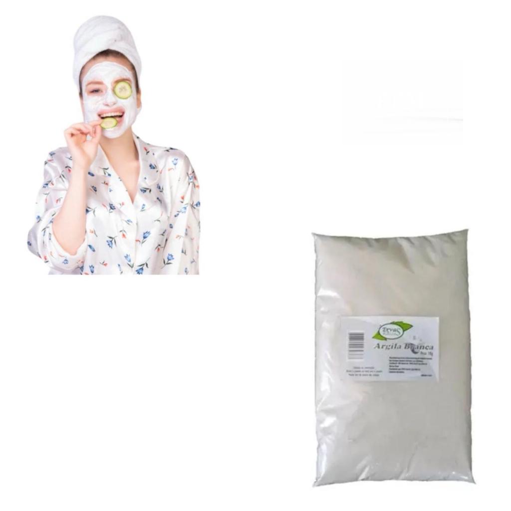 Argila Branca 1kg 100% Pura Ervas E Raízes em Oferta na Shopee