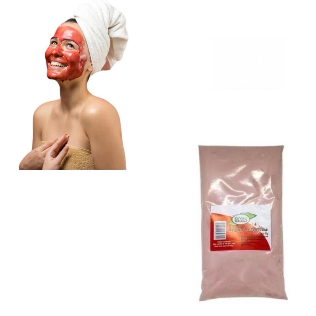 Argila Vermelha 1kg 100% Pura Ervas E Raízes em Oferta na Shopee