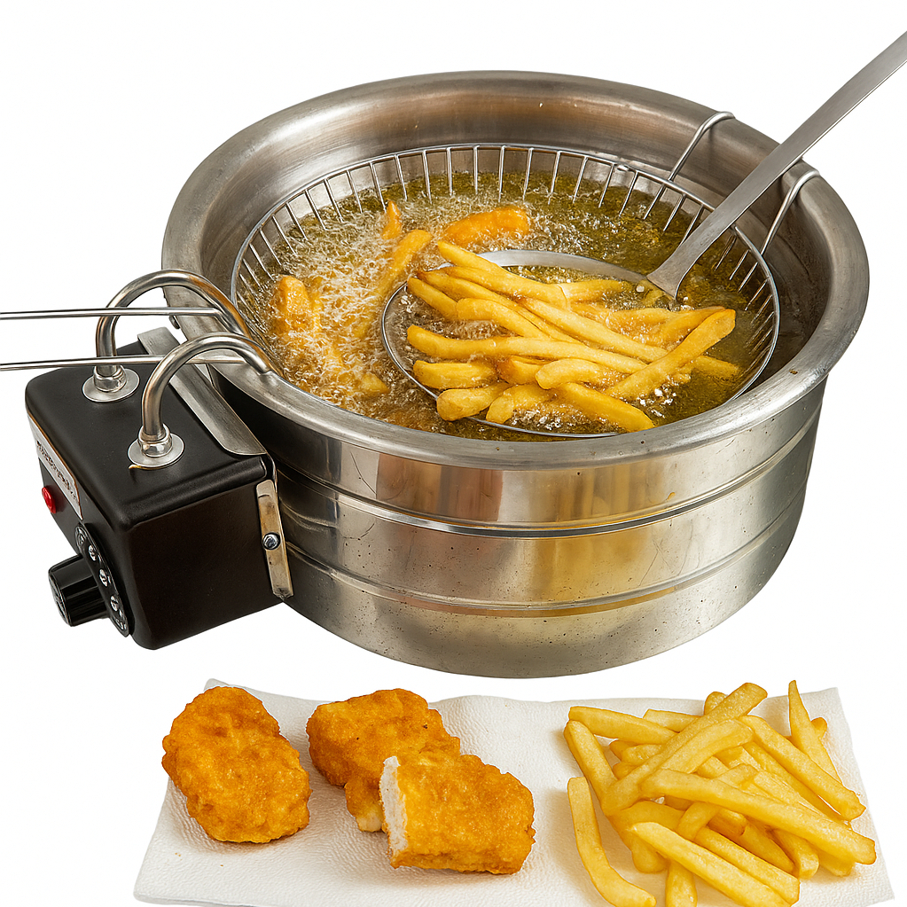 Fritadeira Elétrica em inox tacho 3,5 a 5 litros profissional em inox souzza shop