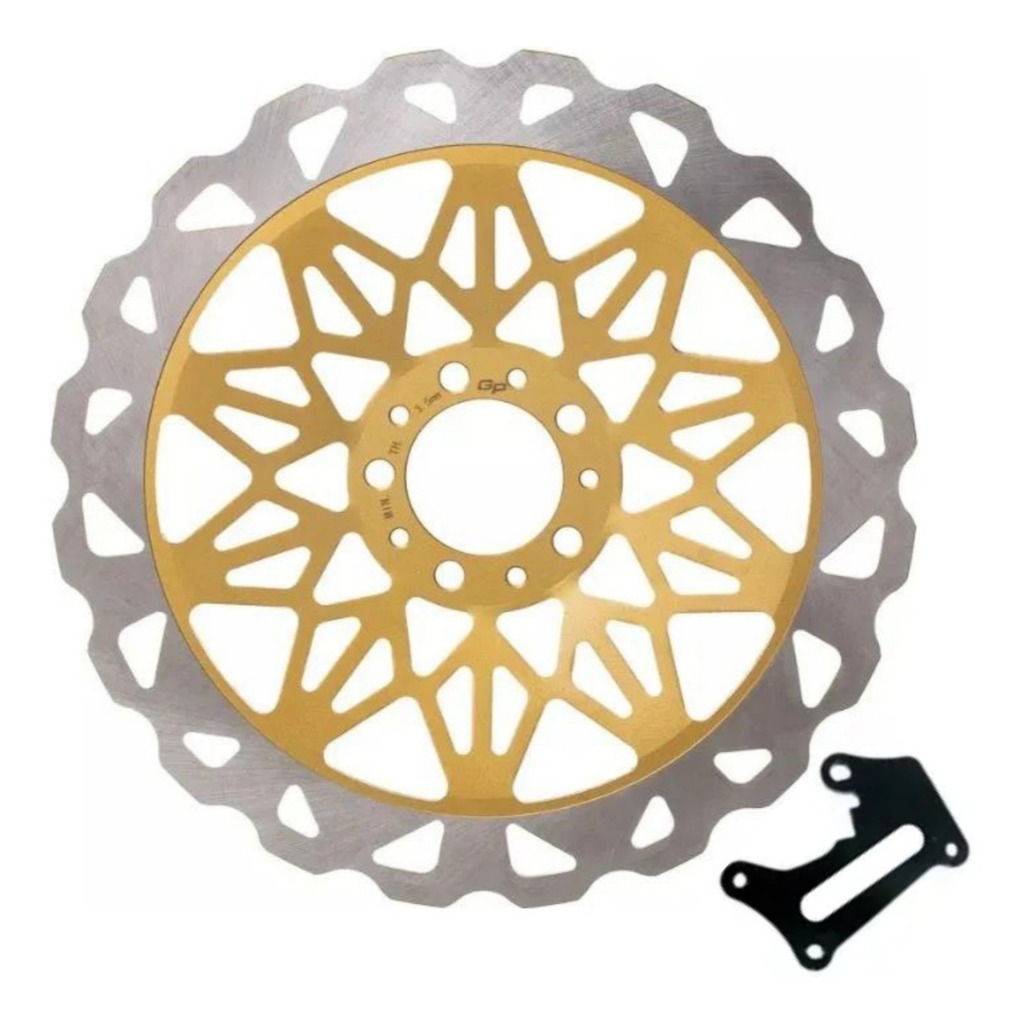 Disco de Freio 290 Mm Honda Titan 160 Fan 160 Cg c/ Suporte Freio Combinado CBS Dourado 2016 a 2024