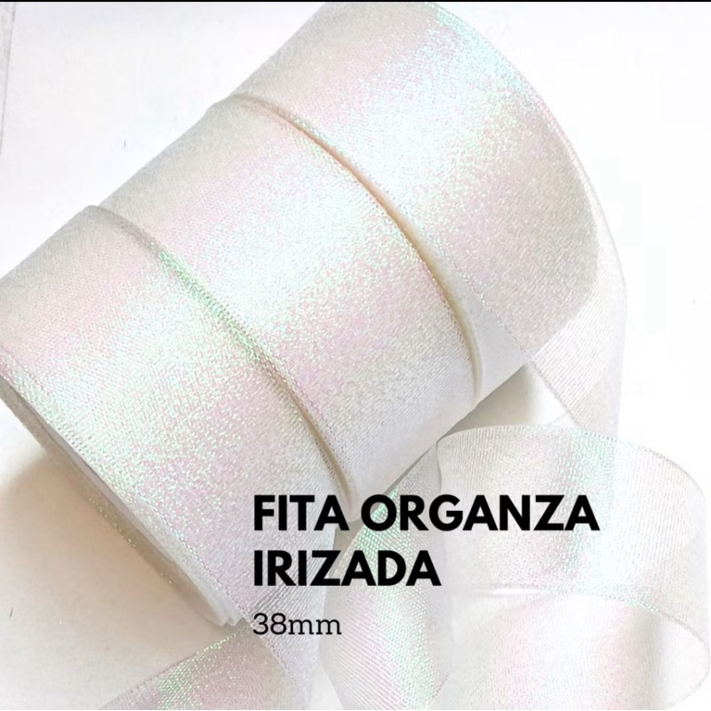 Fita Organza irizada 38mm 10Metros