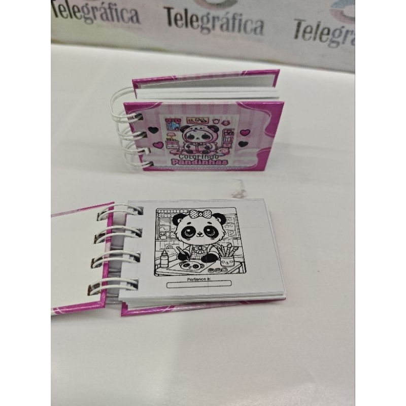 Mini Caderno de Colorir Pandinha c 50 Folhas e Capa Dura