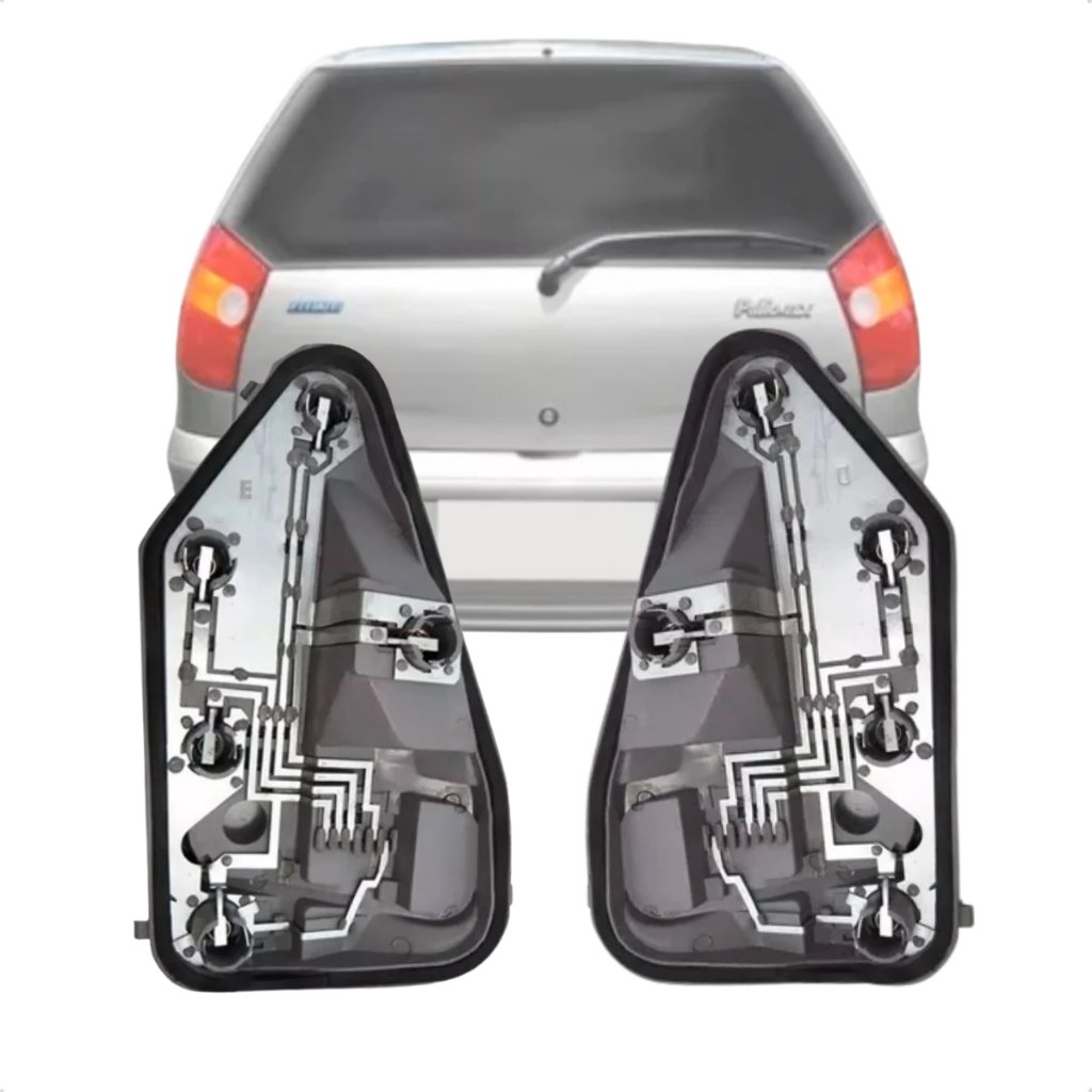 Par Circuito Soquete Placa Da Lanterna Traseira Fiat Palio 96 á 99 - Lado Direiro Esquerdo