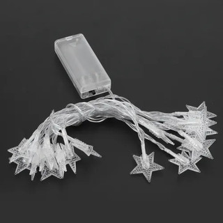 Luz Decorativa Natalina AL-4740 – 28 Estrelas LED, Fio Transparente, 110V, Luz Colorida - Panda