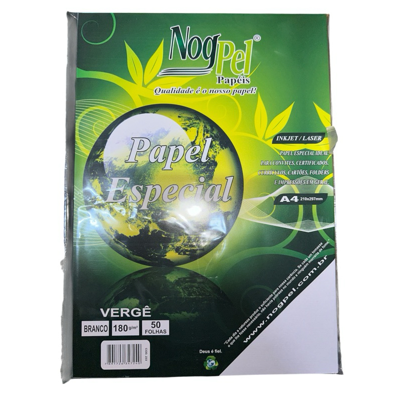 Papel Vergê Branco Especial 180g 750 FOLHAS