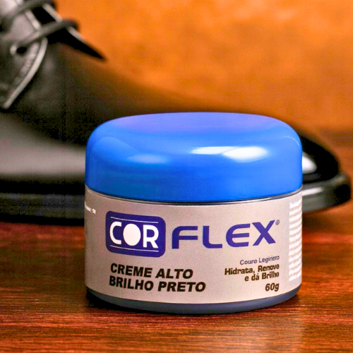 Creme Para Revitalizar Couros Alto Brilho Cor Flex - Preto Renove Seus Artigos Em Couro