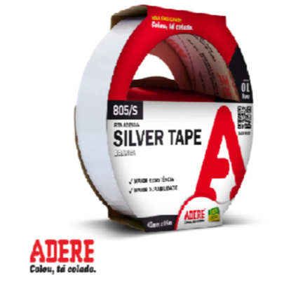 Fita Adesiva Silver Tape 45mm X m Adere Branca ou Preta em Oferta na Shopee