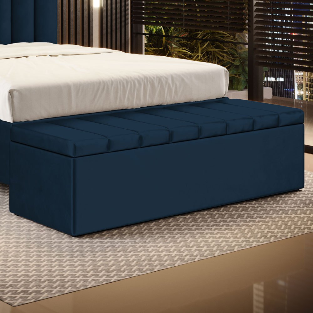 Calçadeira Baú Navi Tamanho Casal-Queen 160cm No Tecido Veludo - Elegância e Praticidade