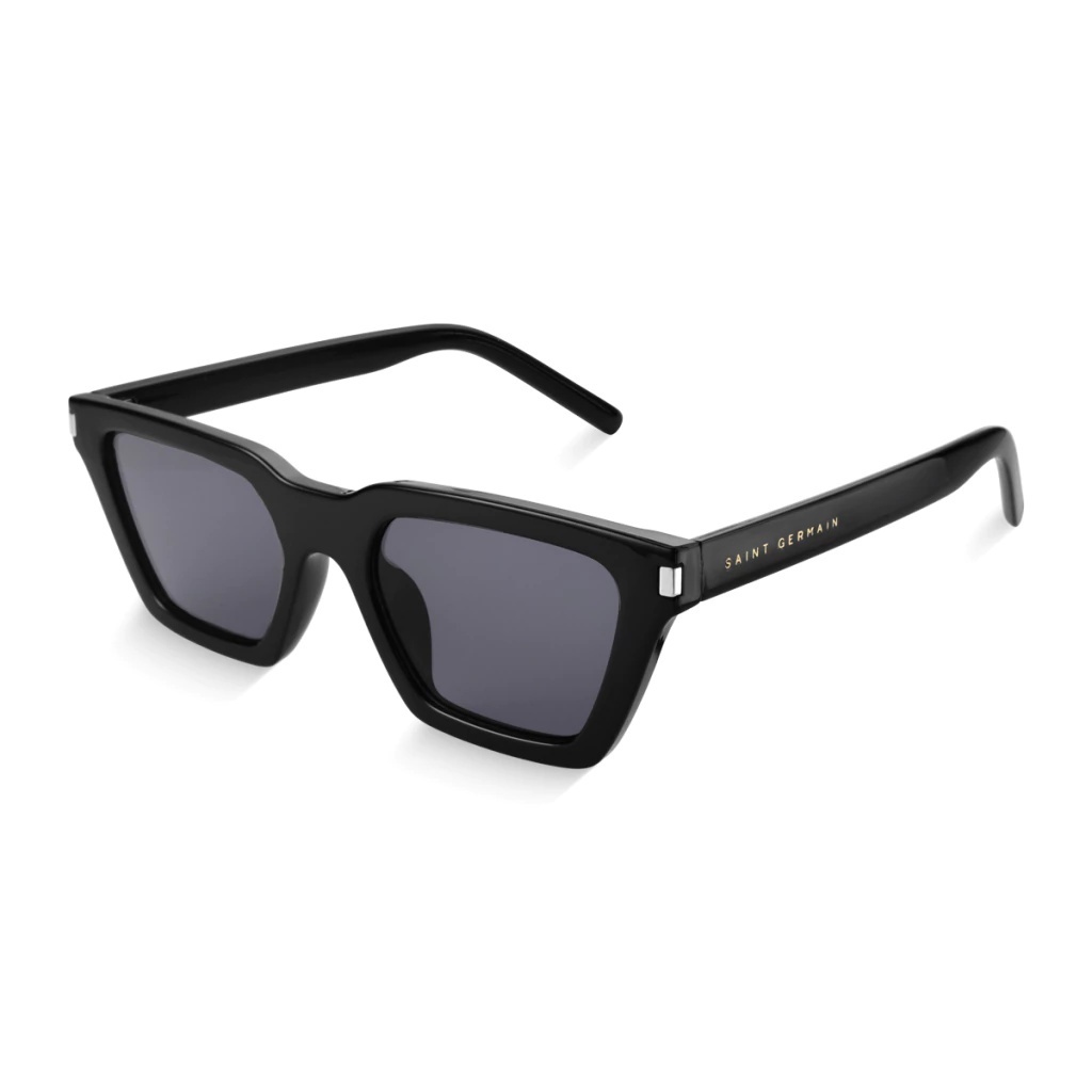 Detalhes do Óculos de Sol Retangular Mônaco Preto UV400 Unissex