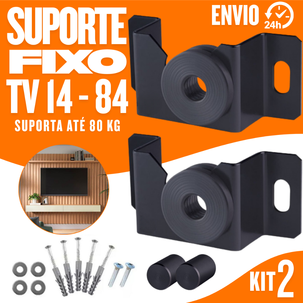 Imagem Suporte De TV Televisão Fixo Universal De 14 a 84 Polegadas Led Lcd