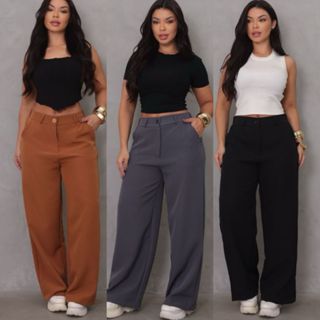 Calça Social Alfaiataria Feminina Elegante Confortável P ao GG em Oferta na Shopee
