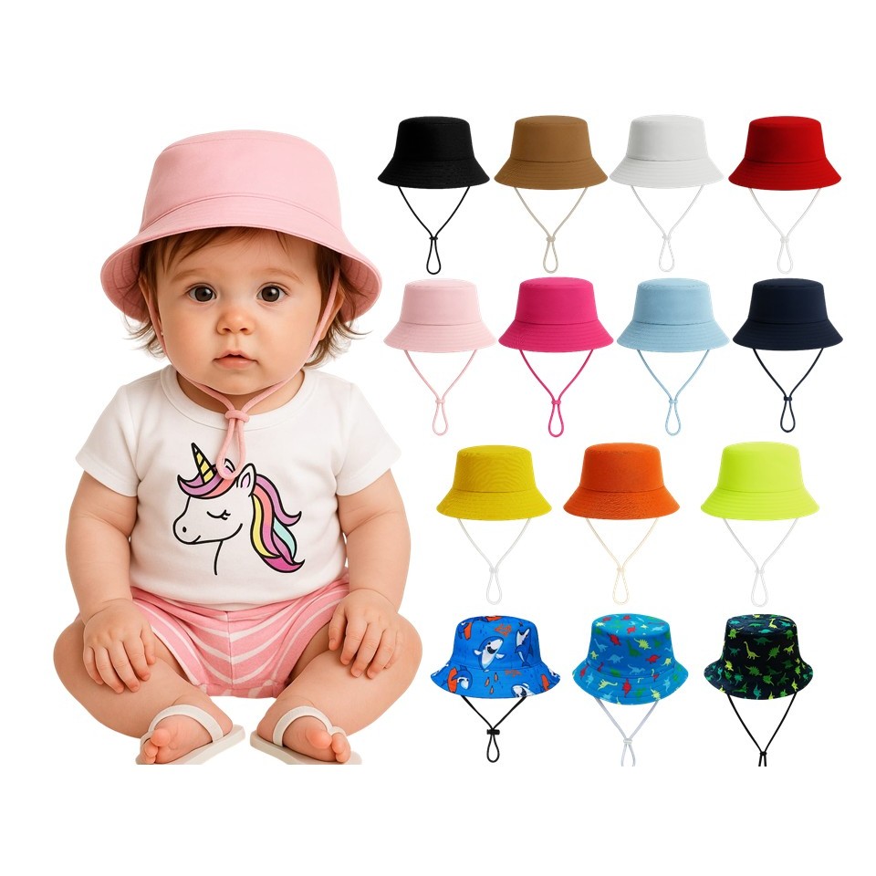 Chapéu Bucket COM CORDINHA bebê RECEM NASCIDO infantil Menina boné praia casual proteção solar em Oferta na Shopee
