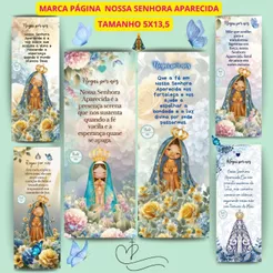 Marca Páginas Nossa Senhora Aparecida, Lembrancinha Nossa Senhora Aparecida.