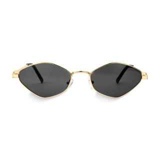 Óculos de Sol Hexagonal Malibu Preto Armação Metálica UV400 Design Geométrico