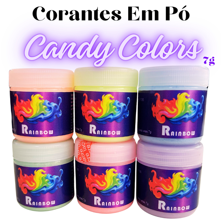 Kit Corantes Em Pó | Candy Colors 7g | Velas | Resinas | Artesanatos | DIY | Gel | Alta fixação