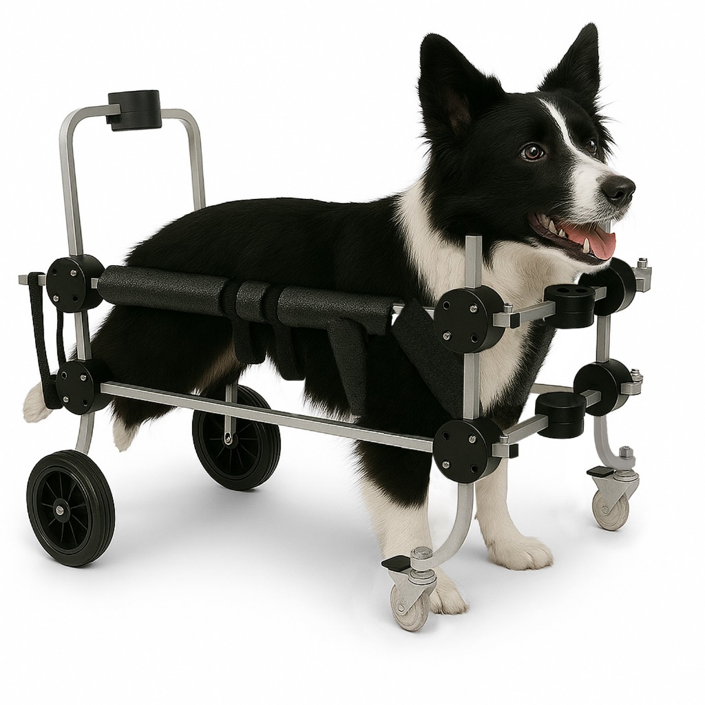 Cadeira Andador 4 Rodas Cachorro Tam G Regulável Grande Tetraplegia Pet Best Soluções