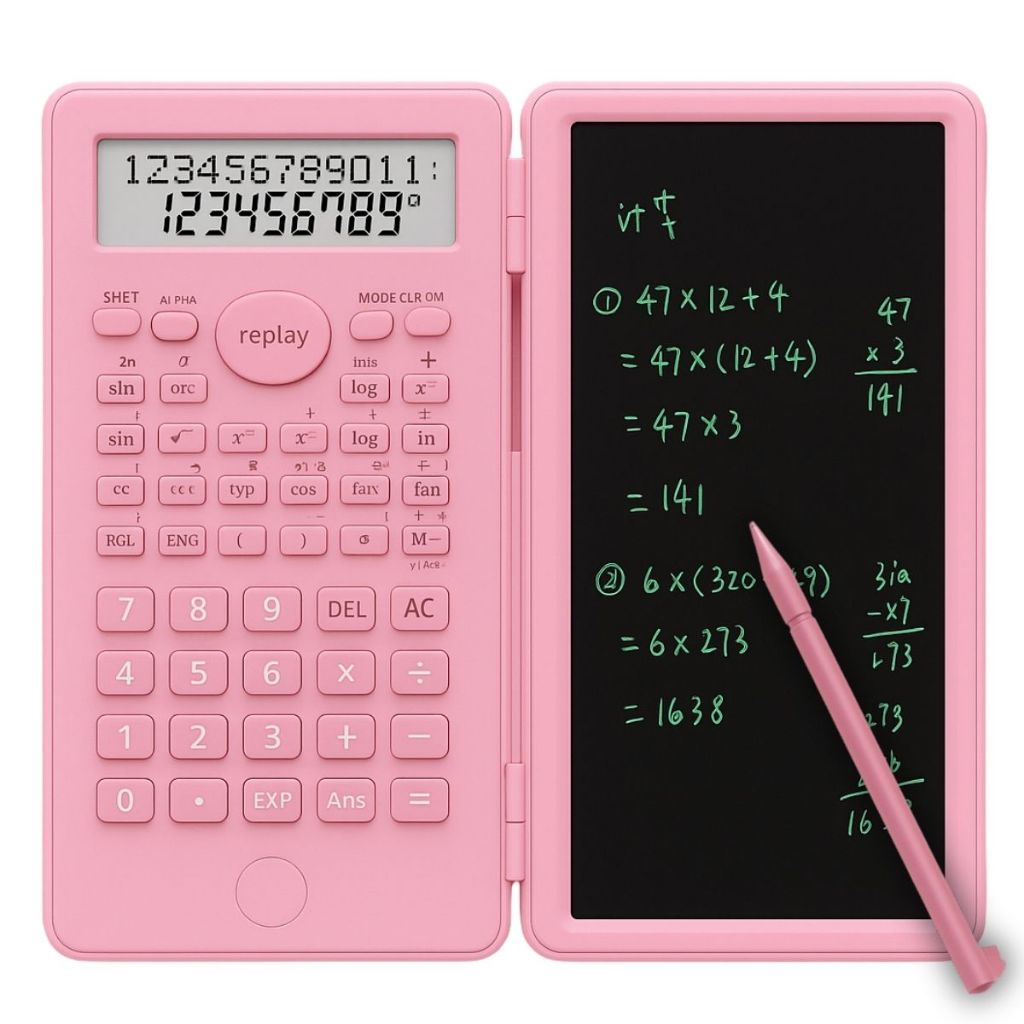 Calculadora Científica 2 EM 1 C/ Caderno Digital de Anotações e Caneta Tela 6 Polegadas 240 Funções
