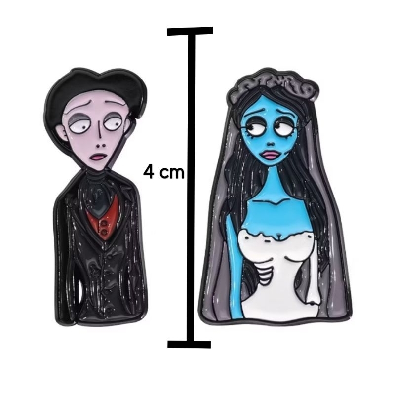 Kit Pin a noiva cadáver alfinete casal corpse bride broche animação Tim burton