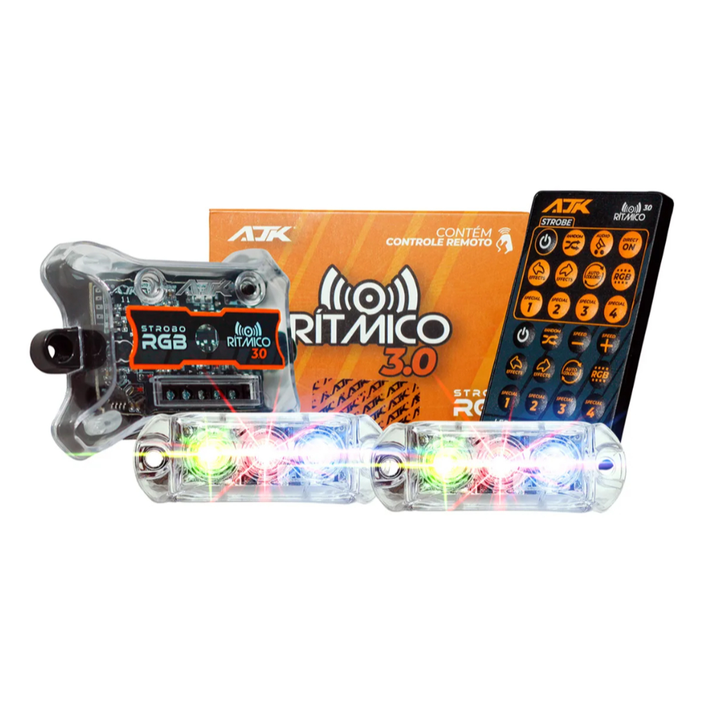 Par De Led Farol Strobo Ajk Rgb 6w 3.0 Automotivo Caixa Bob em Oferta na Shopee
