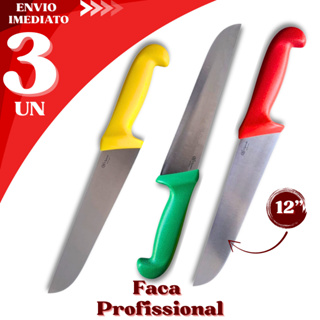 Conjunto 3 Facas 12” Profissional, Perfeita para Churrasco, Açougue e Cozinha Gourmet em Oferta na Shopee