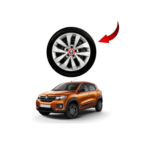 Kit 4 Emblema Calota Roda Renault Clio Sandero  48mm Cinza