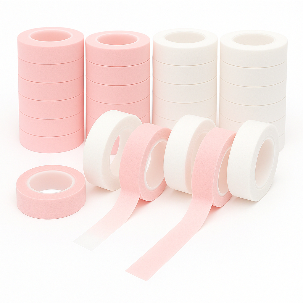 Kit 24 Fitas Micropore Antialérgicas Rosa e Branca – Fixação e Isolamento para Extensão de Cílios em Oferta na Shopee