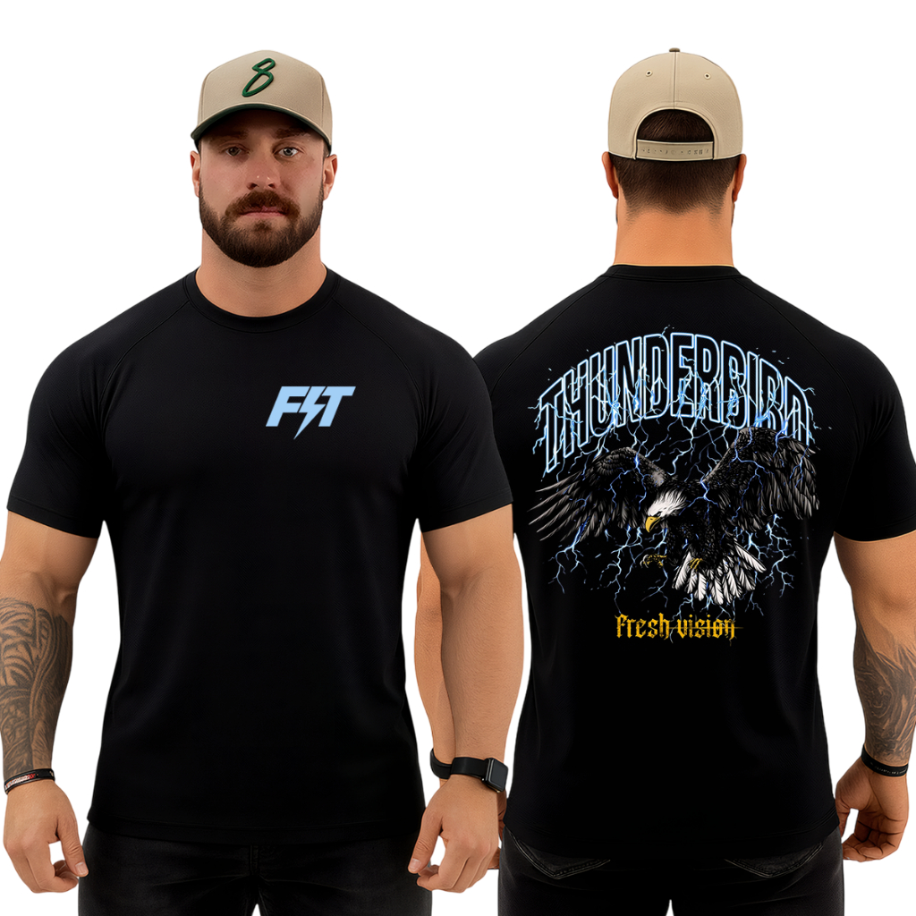 Camiseta Dry Fit Muscle Fit Masculina Águia Thunderbird Atividade Física