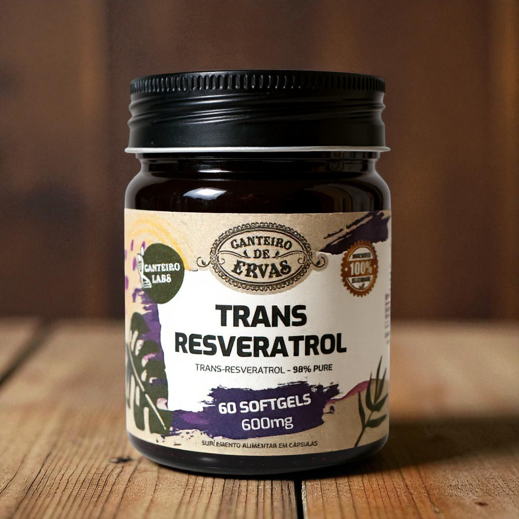Trans Resveratrol 98%pure 600mg 60softgels Canteiro de Ervas