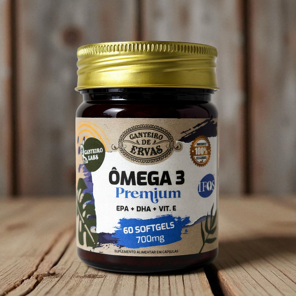 Ômega 3 premium EPA + DHA + Vit.E 700mg 60softgels Canteiro de Ervas em Oferta na Shopee