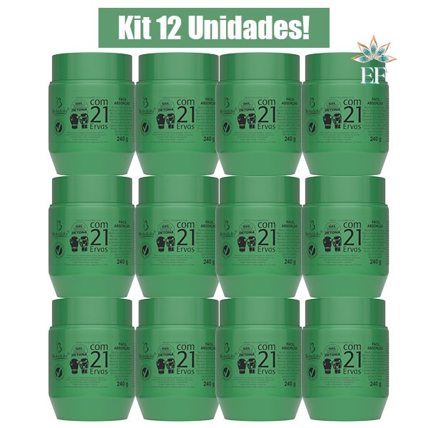 KIT 12 Unidades Gel Massageador DETONA 21 ERVAS 240g BIO INSTINTO