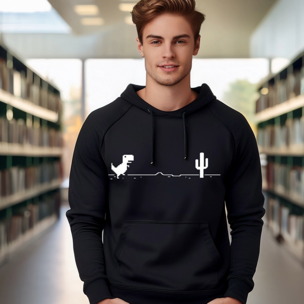 Moletom blusa de frio agasalho canguru estampado com capuz  Dinossauro