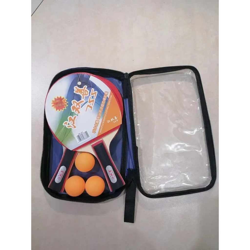 Kit 2 Raquete de Ping Pong  + 3 Bolas Com Bolsa de Ziper -  Tênis De Mesa -