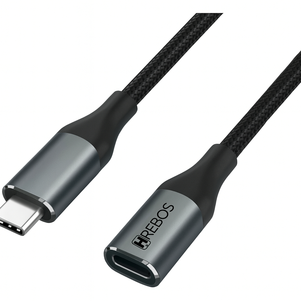 Cabo Extensor USB-C 3.1 Gen 2 Macho Fêmea 1m 100W 10Gbps Carregamento Rápido e Vídeo 4K/60Hz