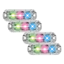 4 Faróis Strobo Automotivo Carro Ajk Rgb