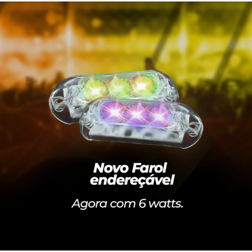 6 Faróis Strobo Rgb Ajk Automotivo Novo Leds Colorido Carro — imagem 2 de 2