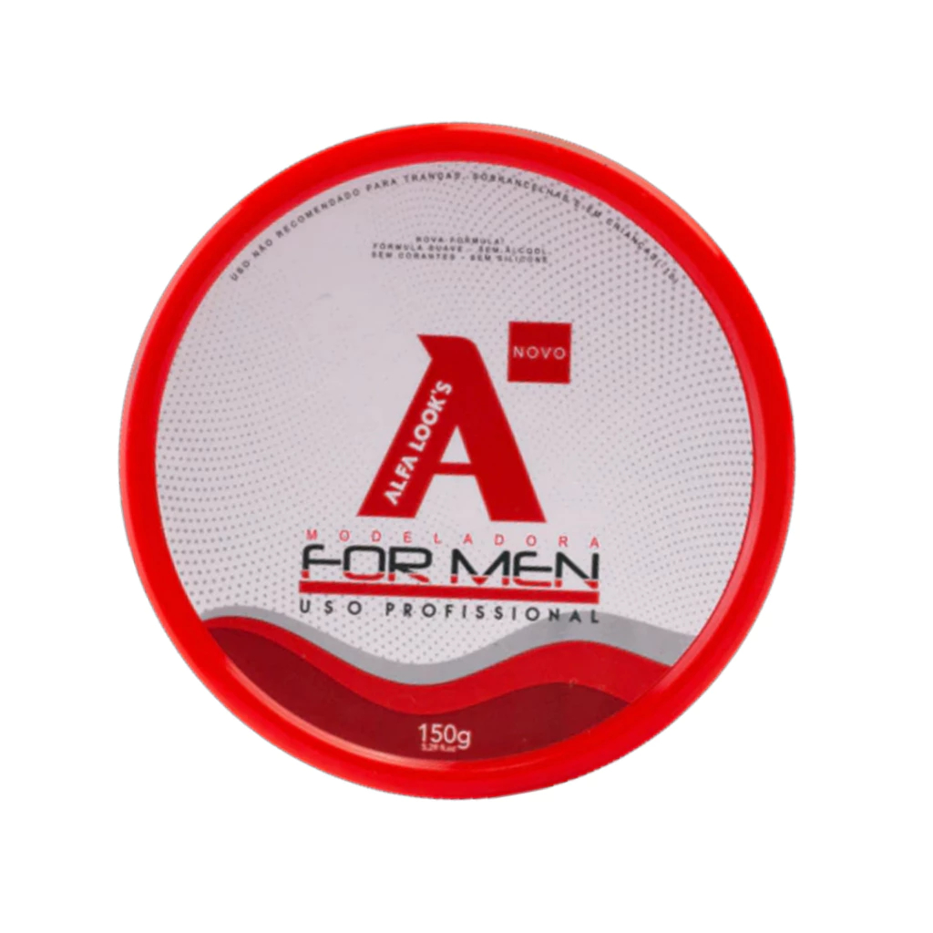 Cera/Pasta Modeladora Alfa Look’s For Men 150g Efeito Brilho Molhado Fixação Extra Forte Antifrizz