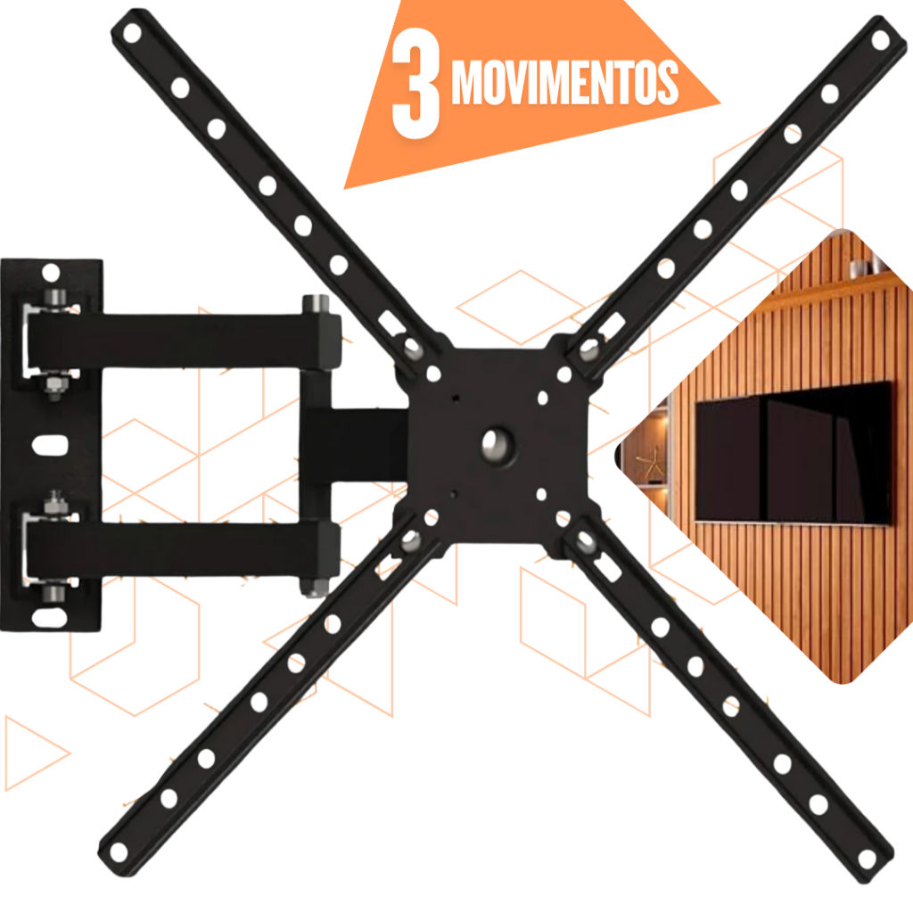 Suporte TV e Monitor Tri Articulado LCD LED PLASMA 10 A 60 Polegadas Parede