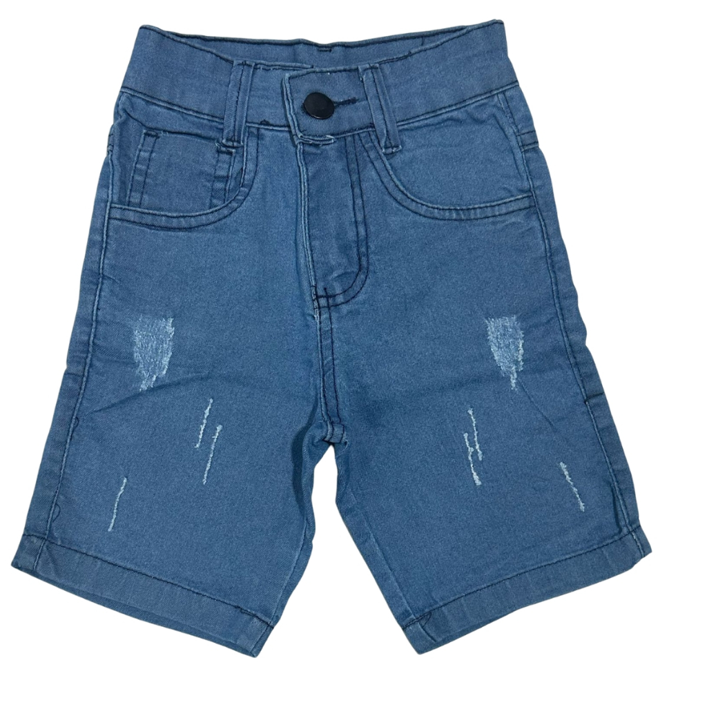 KIT 2 SHORT JEANS MASCULINO BERMUDA SARJA JUVENIL